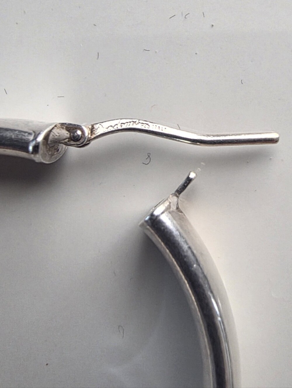 925 Italy Silver Hoops Earrings - Picture 3 of 4